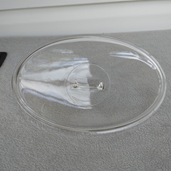 Vintage Pyrex L-32-C Oval Clear Glass Lid w/ Solid Glass Handle - Picture 6 of 6